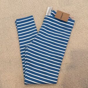 Mini Boden Blue and White Striped Leggings